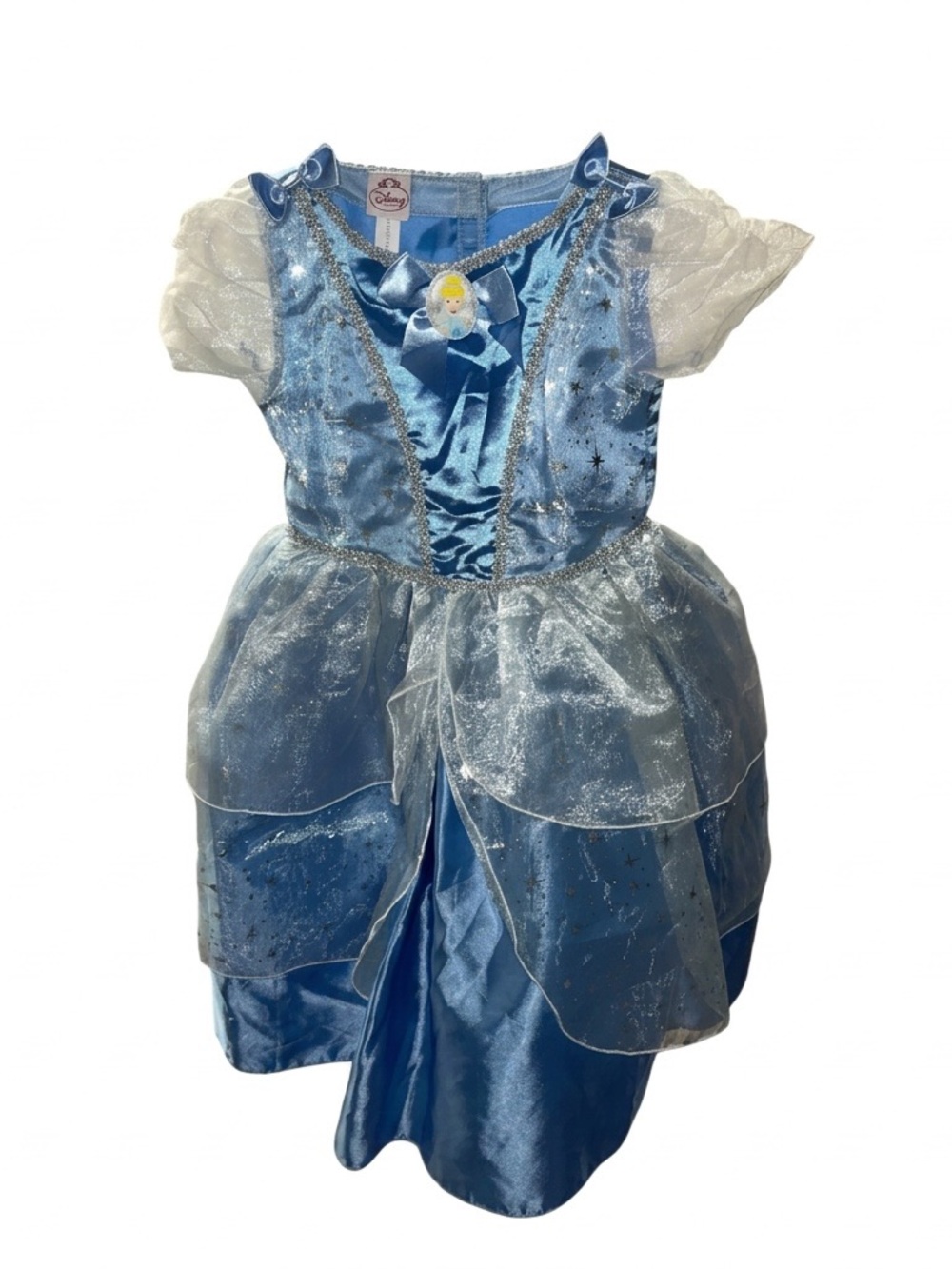 Disney Princess Cinderella Dress Up Costume Toddler 3T Blue Satin Silver Trim